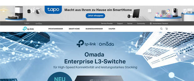 Screenshot der Website von TP-Link